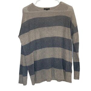Eileen Fisher Womens Size S/P Lightweight Sweater Striped Beige Grey Lyocell Top